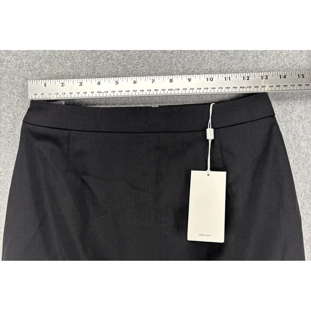 Hugo Boss Vilea Wool Blend Pencil Skirt Black US 2 IT 38 Career‎ Office NWT